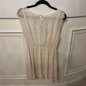 Alice + Olivia White Dress with Gray Dots